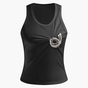 Micas Embellished Ruched Tank Top L TP-4